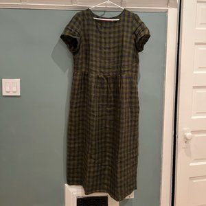 Pyne & Smith Model No 17 Olive Check Linen XL